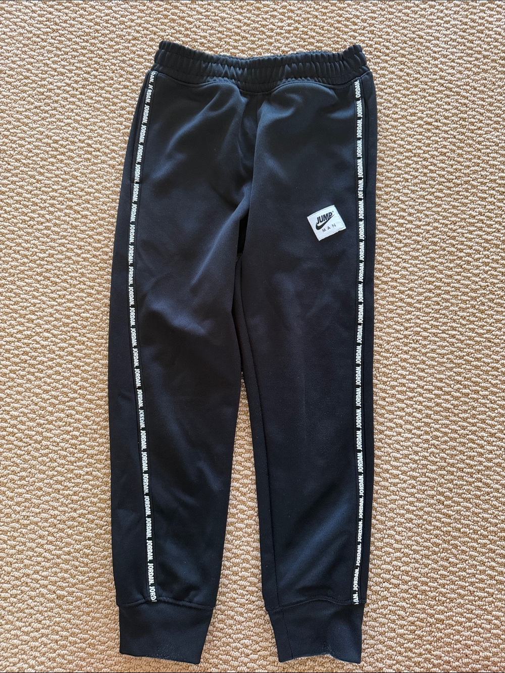 Jordan Black Joggers with White Side Tape